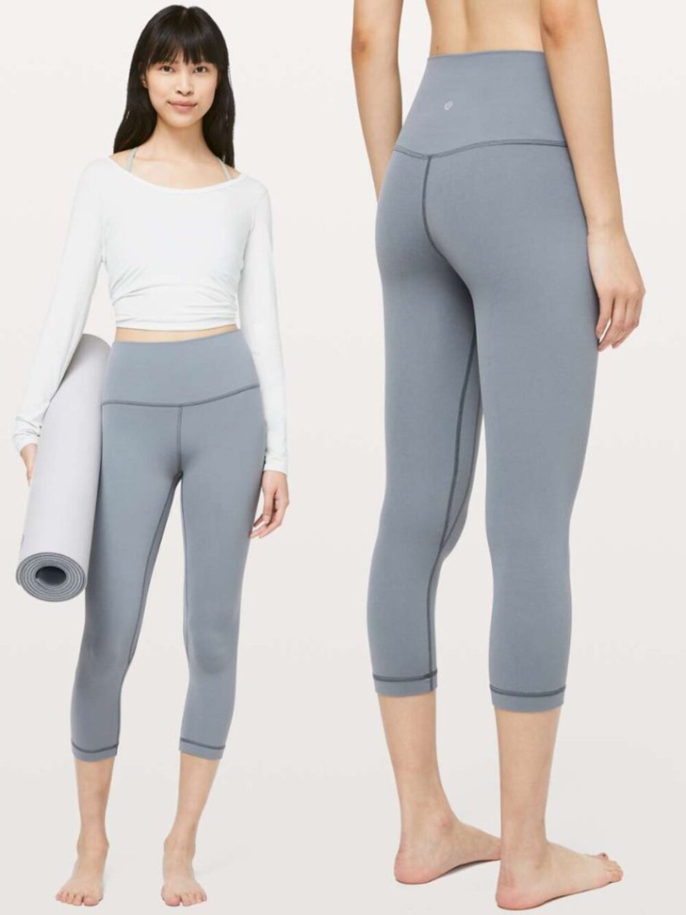 Lululemon Steam Blue Nulu High Rise Align Crop 21"